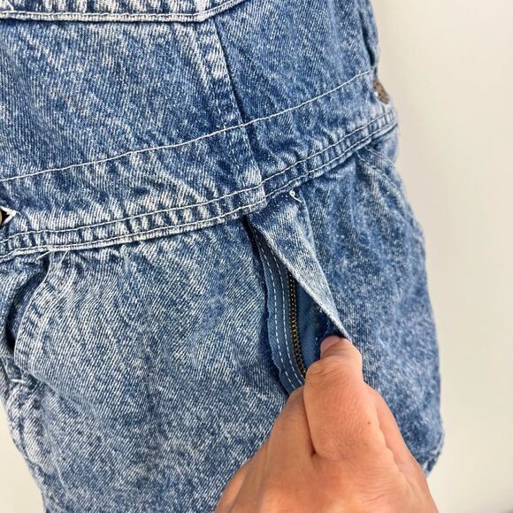 Vintage OshKosh B'gosh Acid Wash Denim Smiley Shortalls 4T USA - Picture 4 of 11